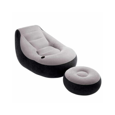 Intex 68564NP - Poltrona Gonfiabile Lounge, Vinile, Grigio, 99x130x76 cm