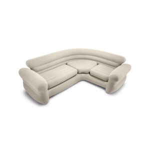 Intex 68575NP - Sofà Gonfiabile Angolare Beige, Vinile, Beige, 257x203x76 cm