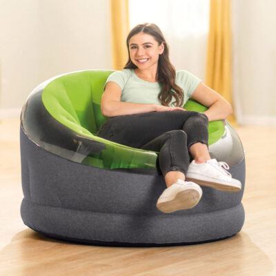 Intex 68581NP - Poltrona Gonfiabile Empire Verde, Vinile, Verde, 112x109x69 cm
