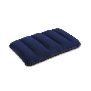 Intex 68672 -  Cuscino Gonfiabile Camping Floccato Blu, Vinile, Blu, 43x28x9 cm