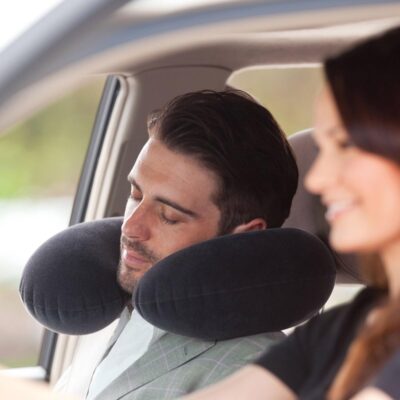 68675_3.jpg Intex 68675 - Cuscino Gonfiabile da Viaggio, Vinile, Grigio, 36x30x10 cm