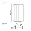 Intex 64132ND - Materasso Gonfiabile Dura-Beam Pillow Rest Deluxe Singolo, Bicolore, con Pompa Elettrica Incorporata, PVC, Grigio, 99x191x42 cm