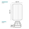 Intex 64116ND - Materasso Gonfiabile Dura-Beam Pillow Rest Mid-Rise Singolo, con Pompa Elettrica Incorporata, PVC, Grigio, 99x191x30 cm