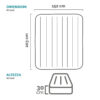 Intex 64118ND - Materasso Gonfiabile Dura-Beam Pillow Rest Mid-Rise Matrimoniale, con Pompa Elettrica Incorporata, PVC, Grigio, 152x203x30 cm