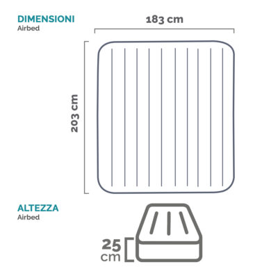 Intex 64144 - Materasso Gonfiabile Dura-Beam Pillow Rest Classic Matrimoniale King, PVC, Nero, 183x203x25 cm