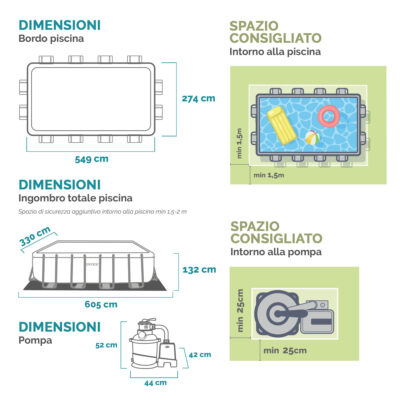Intex 26356NP  Piscina Fuori Terra Ultra XTR Frame Rettangolare, Pompa Filtro 5700 Lh, Scaletta, Telo Base e Copertura, 17203 L, Acciaio e PVC, Grigio, 549x274x132 cm