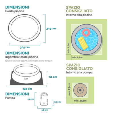 Intex 28118NP  Piscina Fuori Terra Easy Set Rotonda, Pompa Filtro 1250 Lh, 3077 L, PVC, Azzurro, 305x61 cm