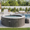 Intex 28442EX - PureSpa Vasca Idromassaggio Gonfiabile Greywood Deluxe, 6 posti, 170 Getti, Riscaldatore, PVC, Grigio, 216x71 cm