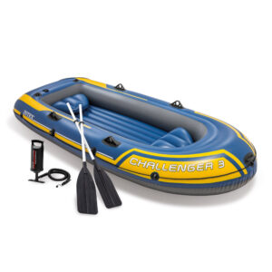Intex 68370NP - Canotto Gonfiabile Challenger 3, 3 posti, con Accessori, PVC, Blu, 295x137x43 cm