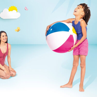 Intex 59030NP - Pallone Gonfiabile Glossy  Assortiti, Vinile, Multicolore, 61 cm