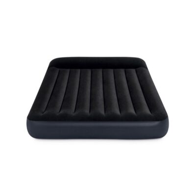 Intex 64148ND - Materasso Gonfiabile Dura-Beam Pillow Rest Piazza e Mezza, con Pompa Elettrica Incorporata, PVC, Nero, 137x191x25 cm