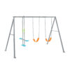 Intex 44123 - Altalena con Due Seggiolini e Dondolo, Acciaio, Grigio, 343x249x203 cm